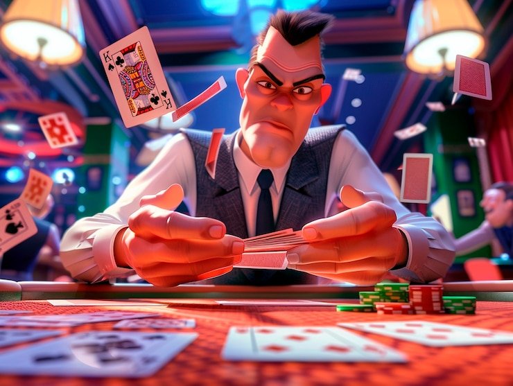 Tampilan permainan Sakong di platform ios bet dengan kartu dealer dan pemain